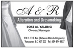 A & R Alteration & Dressmaking Logo